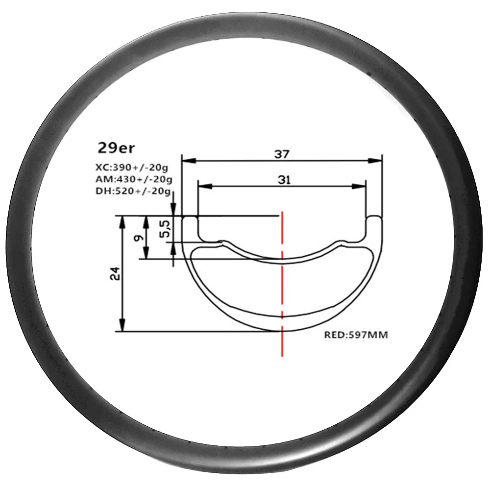 Verkauf Aro 29 Zoll Mtb Bike Rim 37mm Breite 24mm Tiefe Tubeless XC/AM Felge 29 Mtb Berg Disc Rad Glänzend/matte 24H 28H 32H 36H