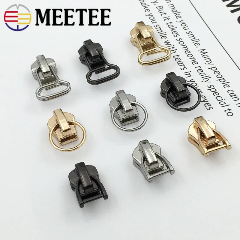 Meetee 5 шт. 3 #5 # металлические ползунки для молнии металлического Кошелёк на кошелек
