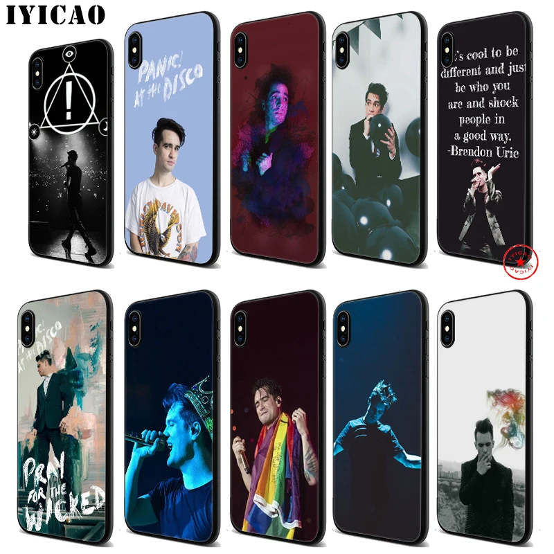 Силиконовый чехол IYICAO Panic At The Disco мягкий черный для iPhone 11 Pro Xr Xs Max X или 10 8 7 6 6S Plus 5 5S |