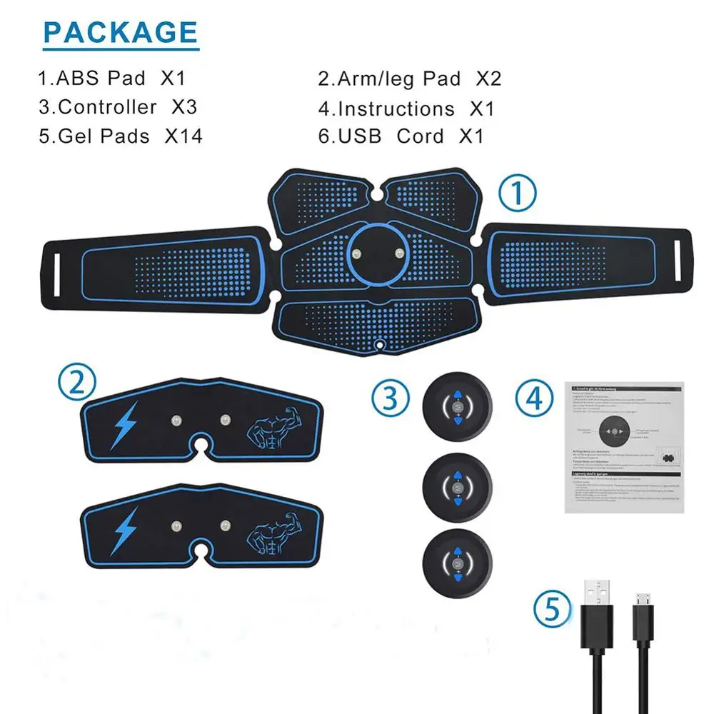 Бодибилдинг Электрический Вибрационный ABS стимулятор EMS брюшного пресса