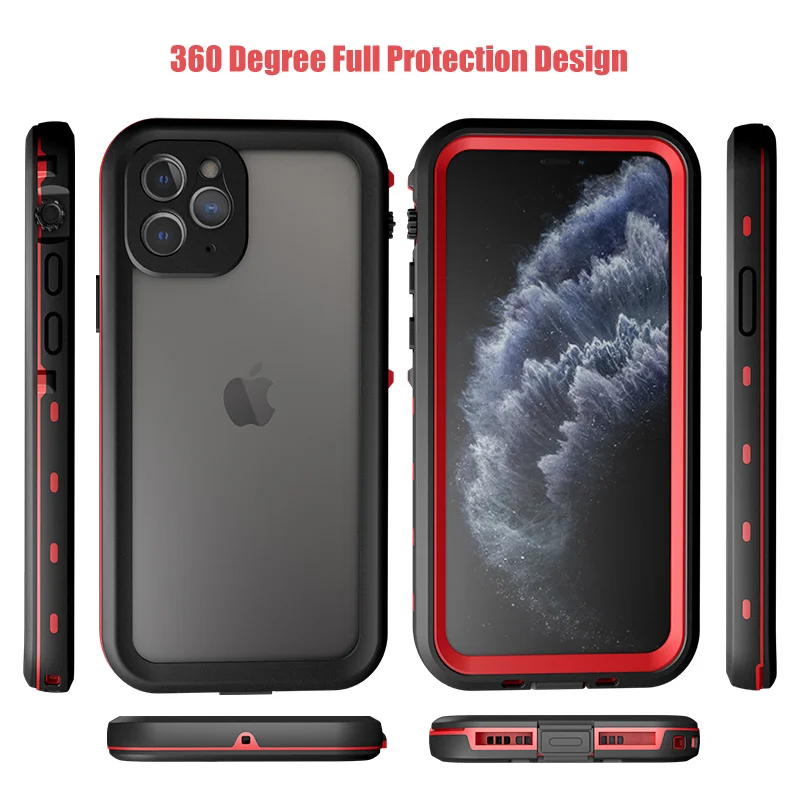 

IP68 Waterproof Case for iPhone 12 11 Pro Max XR XS MAX Cover Swimming Shockproof Water Proof Sport 360 Protect Silicone Cover