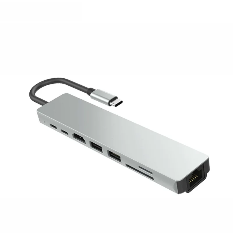 Usb-концентратор Thunderbolt 3 8 в 1 с разъемом типа C совместимый HDMI 4K Rj45 разветвитель