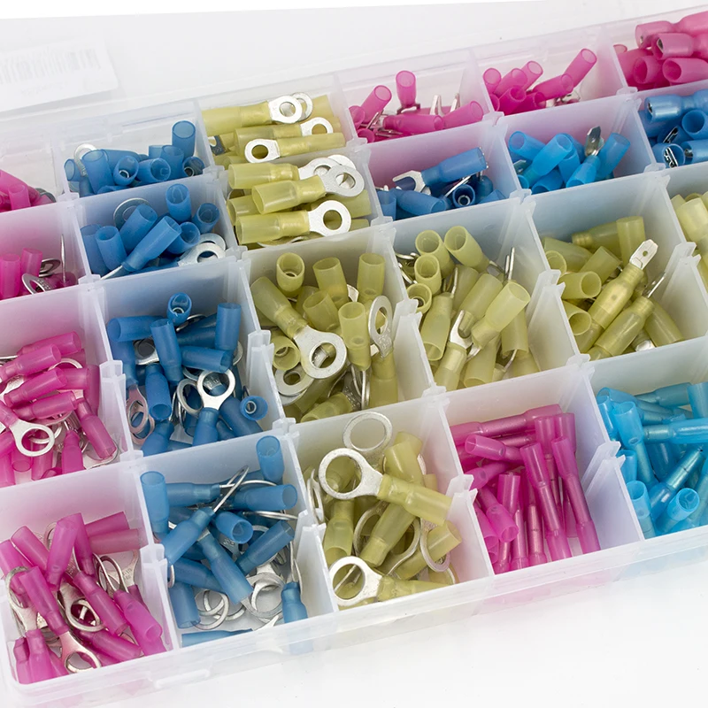480 шт. различные обжимные клеммы включают термоусадочные кольца/Бутсы разъемы