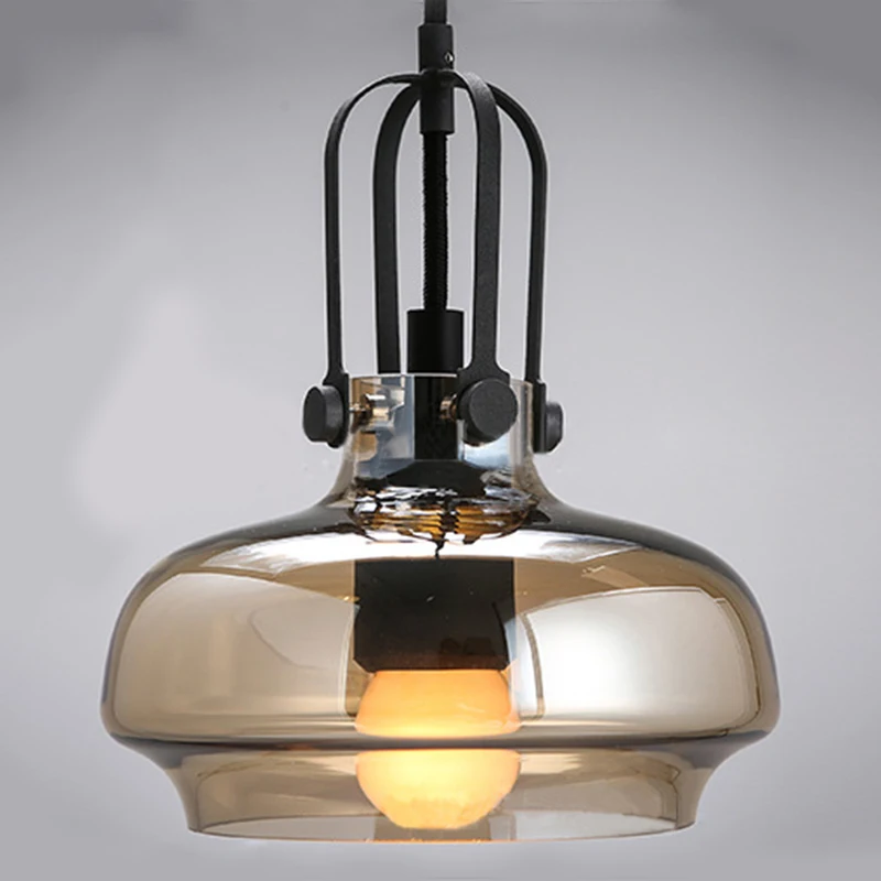 Современная Минималистичная стеклянная Подвесная лампа в стиле индастриал E27 220