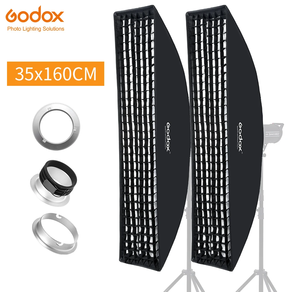 2 шт. godo x 35x160 см 14 &quotx 63&quot полоска в виде пчелиных сот с Honeycomb софтбокс решеткой для
