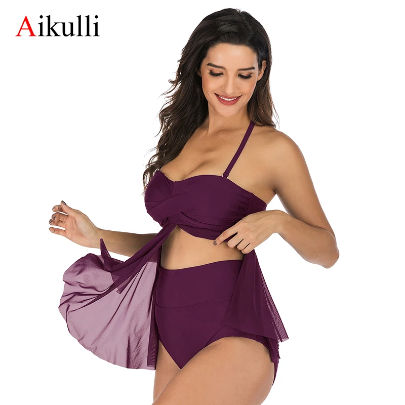 Купальник танкини Aikulli из двух частей пикантный купальник с чашками пуш ап и
