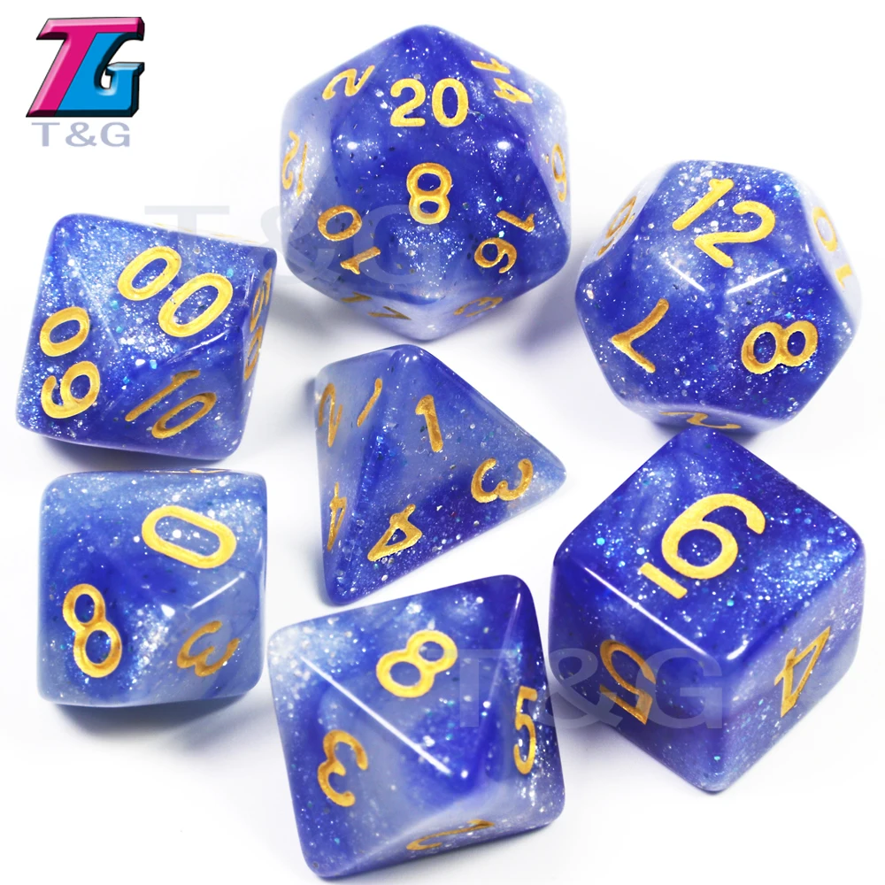 Новый тренд! Супер Вселенная Галактика кости набор из D4 D20 королевский синий