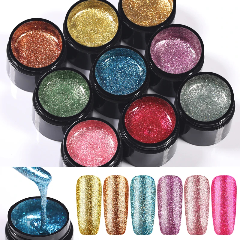 5 мл Сияющий Гель лак для ногтей блестящий Платиновый дизайна