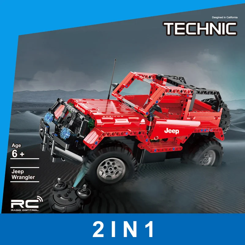 2 в 1 531 шт. RC Jeep Wrangler модель строительные блоки высокотехнологичных пульт
