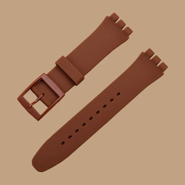 SeaTopTon твердый кремний резиновый 17 мм 19 мм 20 мм для часы swatch аксессуары военные Ремешки для наручных часов Ремешки с пластиковой пряжкой