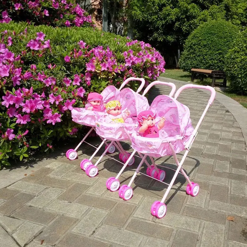 Новая креативная имитационная кукла на колесиках детская складная ручка для