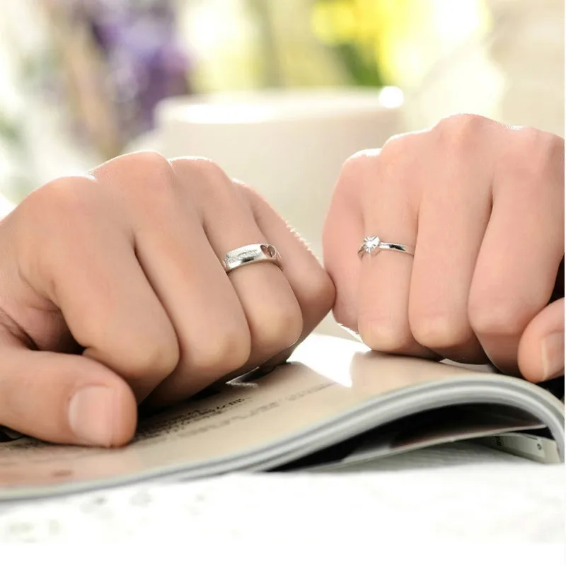Кольцо с полым сердечком серебряное кольцо Forever парные кольца любовь для женщин и