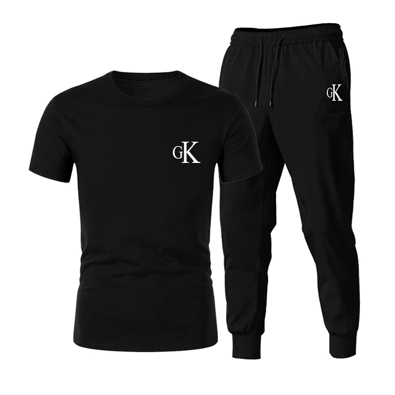 

2021 New CK Men's Summer Sports And Leisure Suit T-Shirt + Pants Track And Field Jogging Shirt