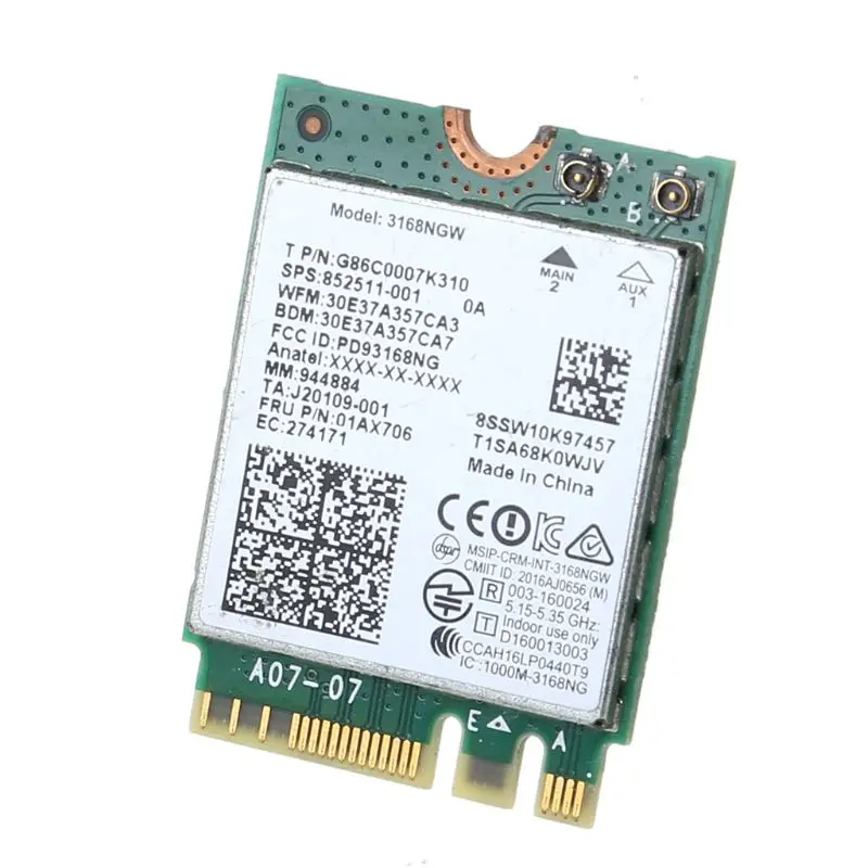 Плата Wireless Wlan Card для In tel 3168 AC 3168NGW NGFF M.2 802.11ac Wifi Bluetooth 4 2 карта Mini Dual Band 4G 5 ГГц Wi Fi
