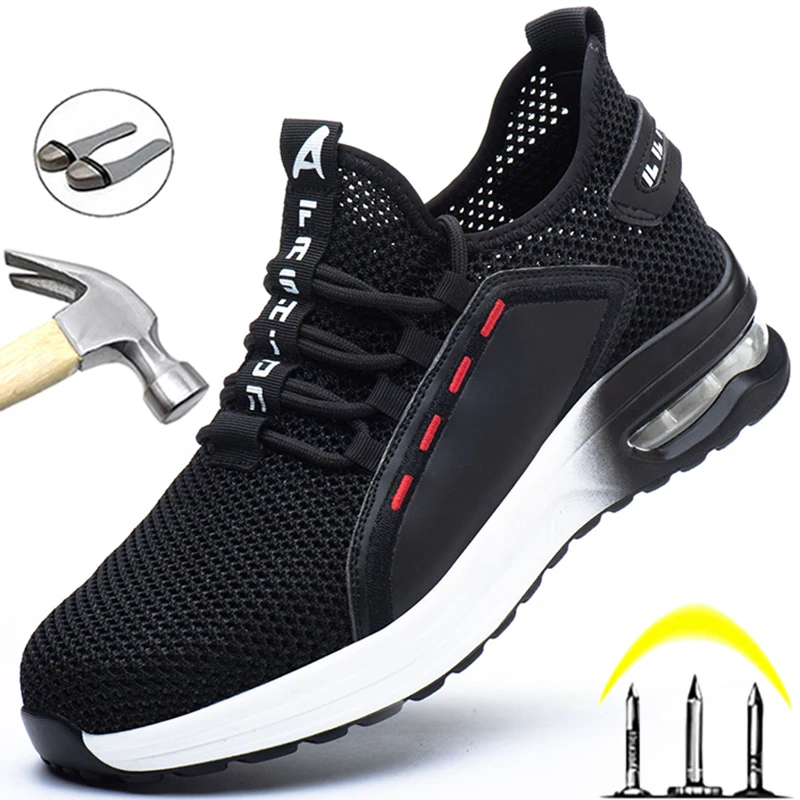 

Men Safety Shoes Anti-puncture Work Shoes Anti-smash Work Sneakers Comfort Men Shoes Lightweight Steel Toe Shoes Safety Boots 48