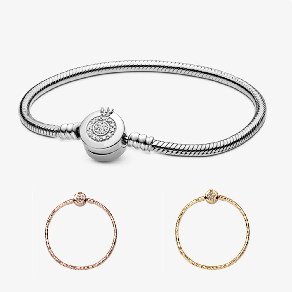 

Hot Sale Lady Crown Charm Pandora Bracelet Original DIY Beaded Charm 100% 925 Sterling Silver Luxury Fashion Bangle Jewelry