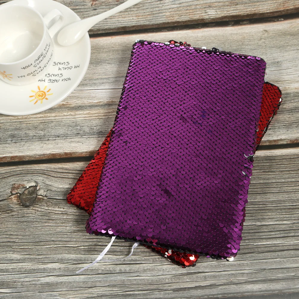 

Fashion Reversible Sequin Notebook Creative Notebooks Planner Journal Notepads Stationery Purple