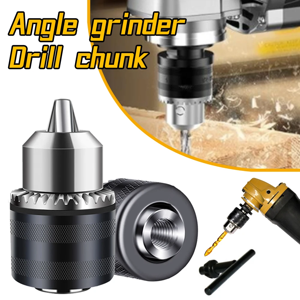 

4" Electric Angle Grinder Adapter Chuck 10mm Chunk Holder Power Drill Convert Adapter M10x1.5 Thread Collet Chunk With Key Fast