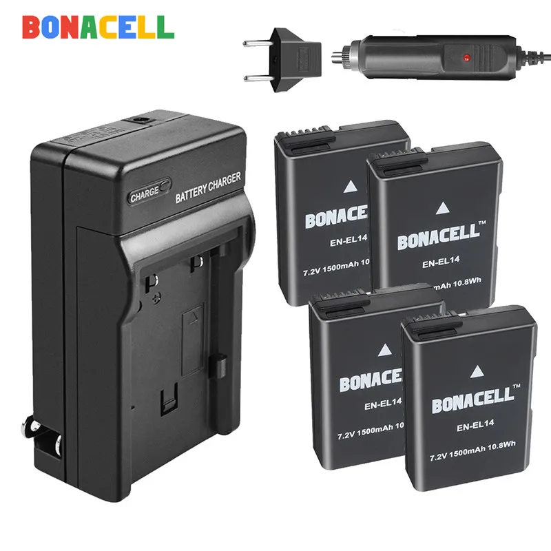 Аккумулятор для камеры bonacel ENEL14 EN EL14 1500 мА · ч Сменное зарядное устройство Nikon D5200