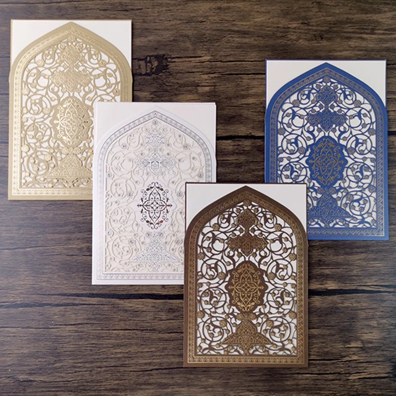 

Свадебные пригласительные открытки с цветами, лазерная резка, 4 цвета, 50 шт.