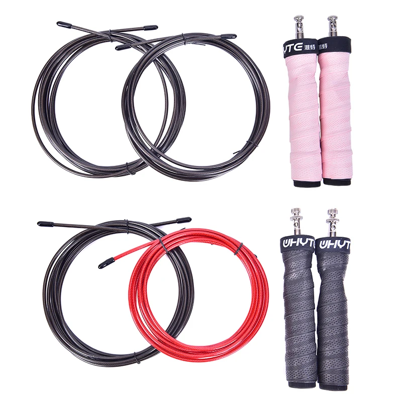 

Crossfit Jump Rope Speed & Weighted Jump Ropes Adjustable Wire Skipping Rope with Extra Cable Ball Bearings Anti-Slip Handle