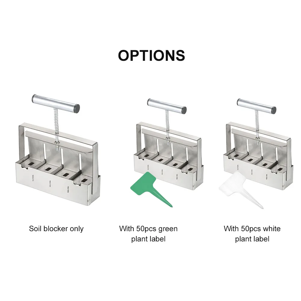 

Soil Blocker 2In Soil Block Maker Soil Blocking Tool with Dibbles Dibbers and 50Pcs Reusable Plant Label Marker for Garden Prep