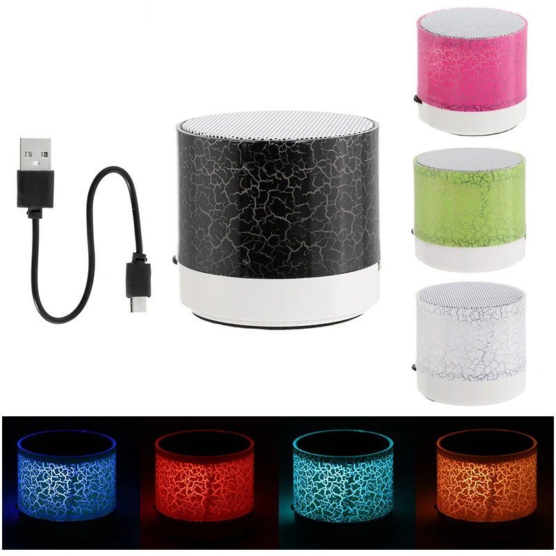 

Mini Wireless Bluetooth-compatible Speakers Crack LED USB MP3 Stereo Sound Speaker For Computer Mobile Phone No Radio FM Fuction