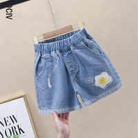girls denim shorts summer kids egg pattern short pants children clothes big girls loose shorts teenage girl clothes 10 12 14 16