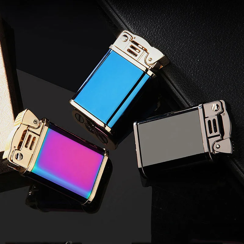 Kerosene Lighter Windproof Retro Brass Lighter Grinding Wheels Fire Cigarette Lighter Smoking Accessories Gadgets for Men