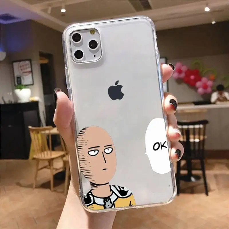 

Anime One Punch Man Phone Case Transparent soft For iphone 5 5s 5c se 6 6s 7 8 11 12 plus mini x xs xr pro max