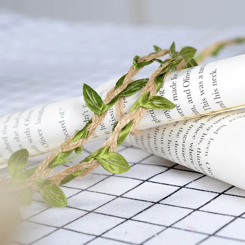 10 м/лот искусственный листок натуральный гессийский джутовый шпагат лента из