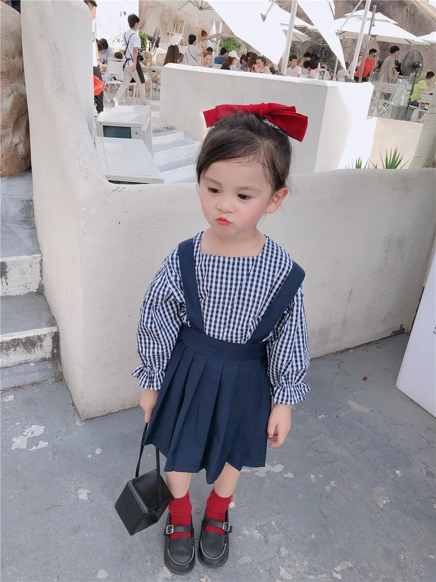 

Small Big Brand 2020 Childrenswear Girls Autumn New Products Lattice Polka Dot Shirt Children Long Sleeve Cotton Shirt a Generat