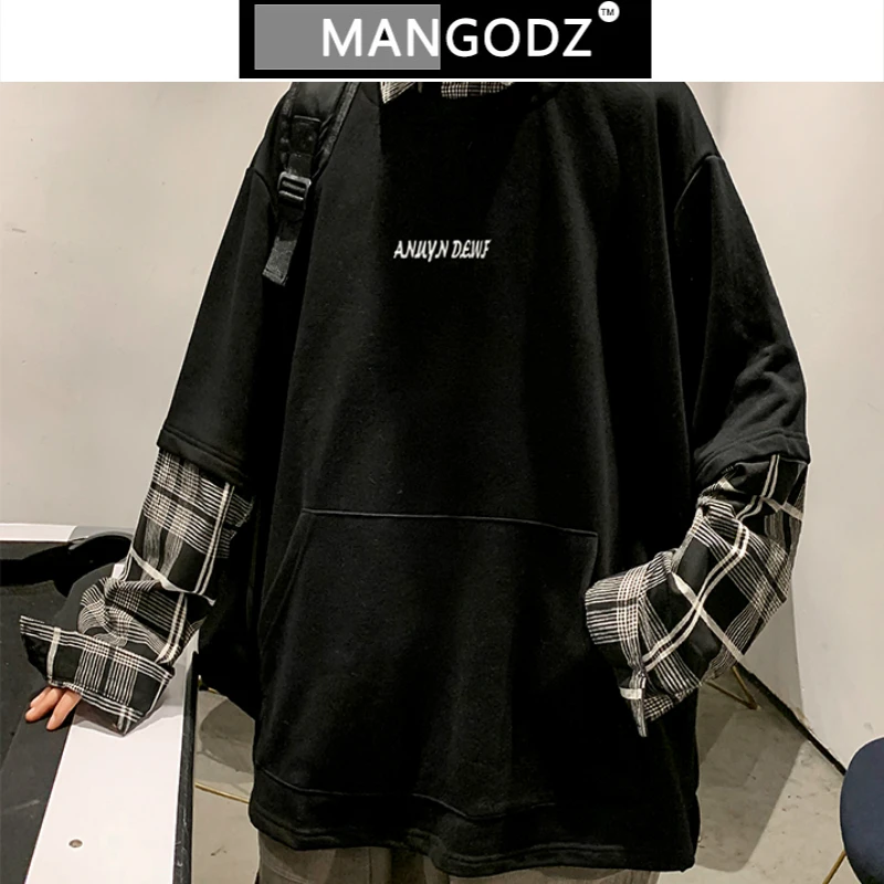 

Свитер мужской с отложным воротником, осень 2020, новый пуловер с имитацией двух вставок в стиле пэчворк, Повседневная винтажная Мужская одеж...