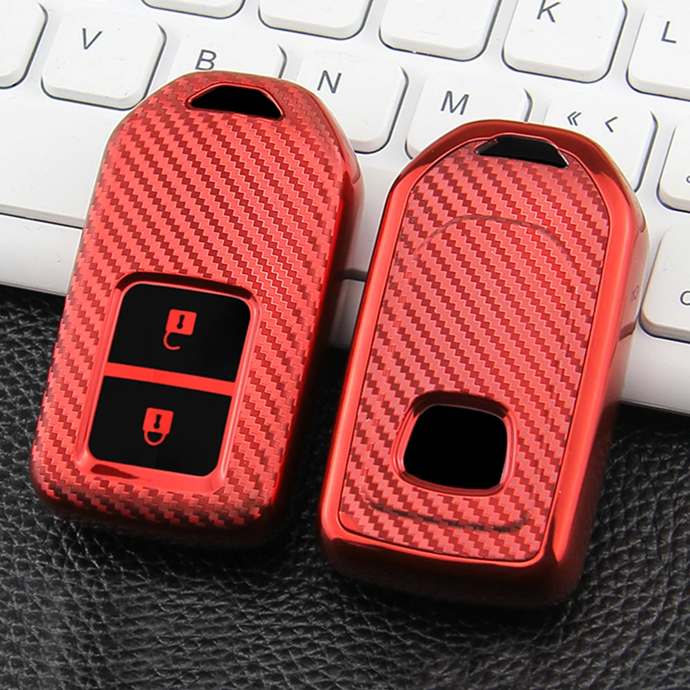

TPU Car Key Case Cover Holder Bag Shell Key Chain for Honda CR-V HR-V Accord Pilot Civic Jade Crider Odyssey 2015-2021 Protector