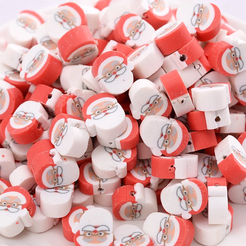 

Новинка, 50-150, фотообои с милым рисунком Санта-Клауса, полимерная глина, свободная деталь, подвеска, Ювелирная фурнитура