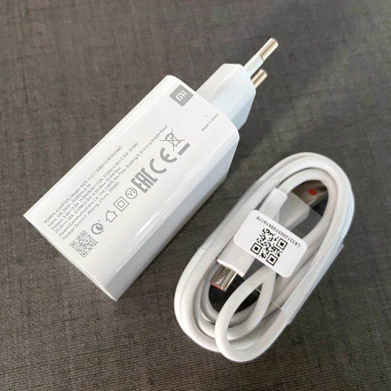 Зарядное устройство XIAOMI 33 Вт с европейской вилкой QC 4 0 турбозарядный адаптер 5A