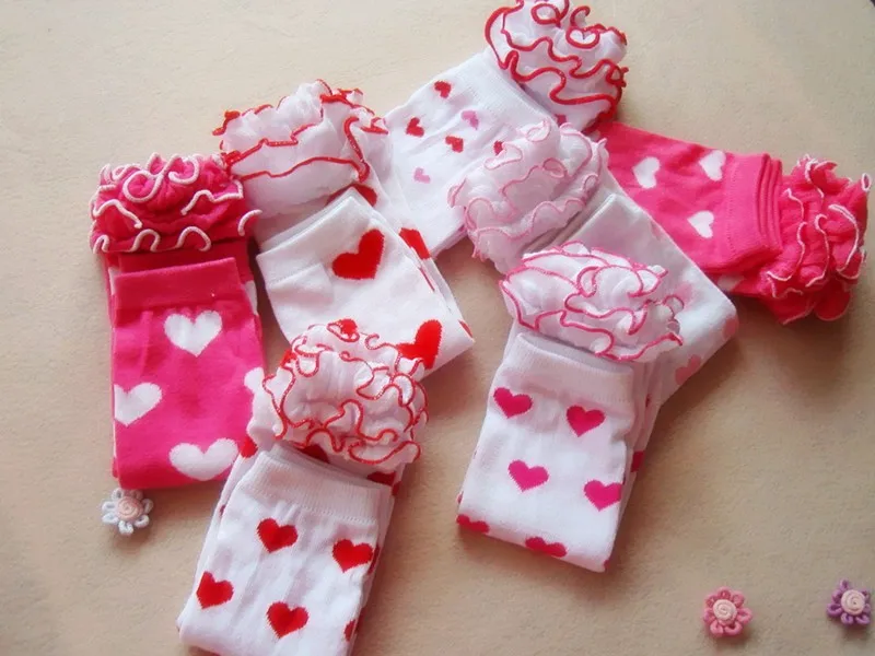 Детские гетры леггинсы Колготки Хлопковые носки с принтом в форме сердца на День