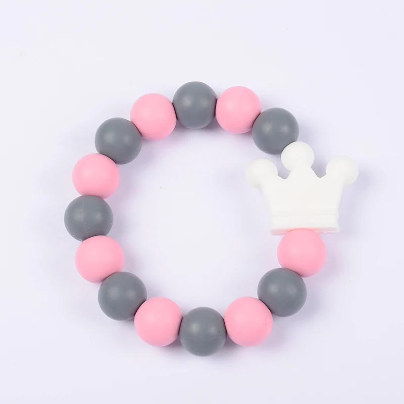 Bbay-mordedor de silicona para dentici&oacute;n, sonajeros de madera, pulseras de mordedor para beb&eacute;, juguetes de lactancia, regalo para beb&eacute;, pulseras de lactancia, novedad de 2020-5