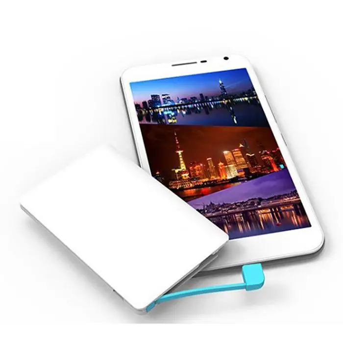Мини Портативный с зарядным кабелем телефон пластиковый power bank Мобильный 2000mAh