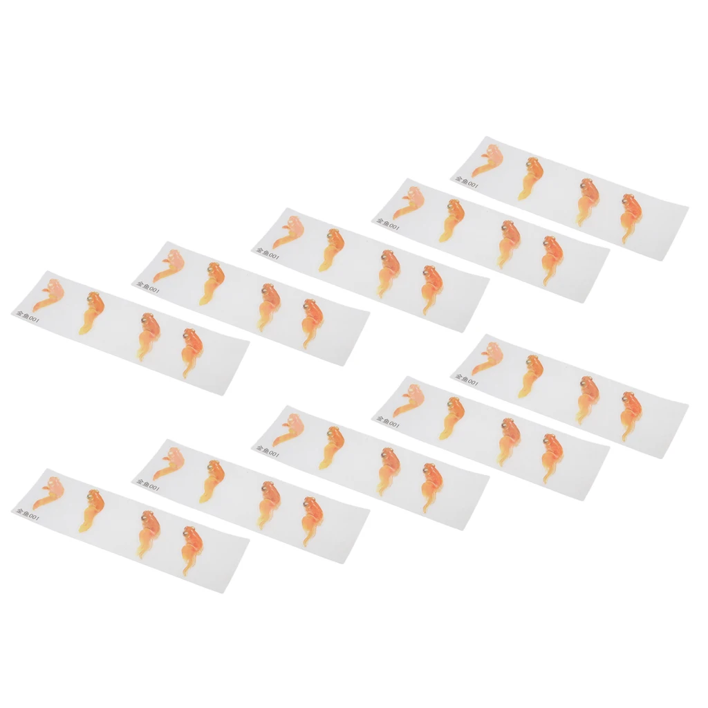 10 шт пластиковые материалы золотые наклейки с дизайном рыбы самоклеющиеся