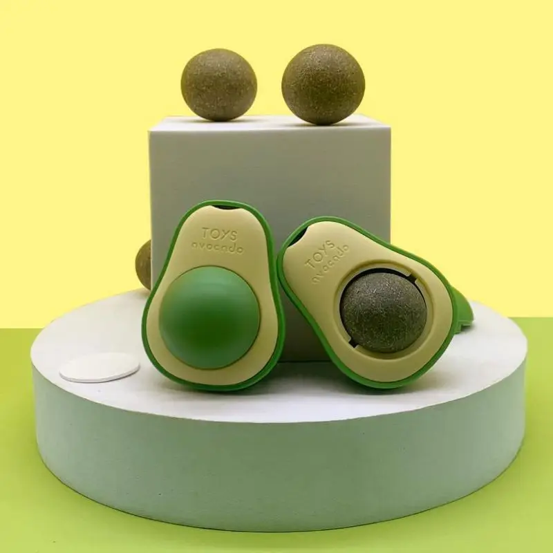 

Pet Toys Catnip Cat Toy Ball Avocado Inlaid with Catnip Balls Swivel Cat Teaser