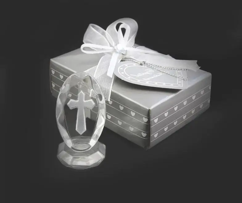 

100pcs / Lot Wedding Favor and Gift Choice Crystal Cross Standing Favors with Gift Box Crystal Wedding Favors Wholesale