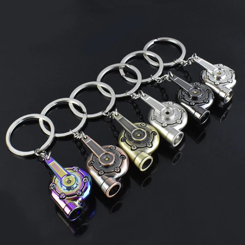 

Mini Turbo Turbocharger Keychain Spinning Turbine Key Chain Ring Keyring