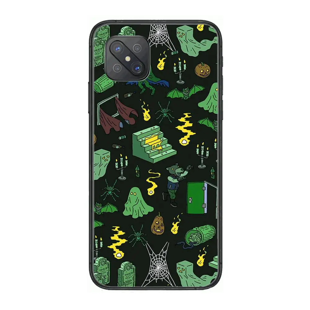 

terror frightening ghost Fashion Phone Case cover For OPPO A91 9 83 79 92s 5 F9 A7X Reno2 Realme6pro 5 black tpu cell cover
