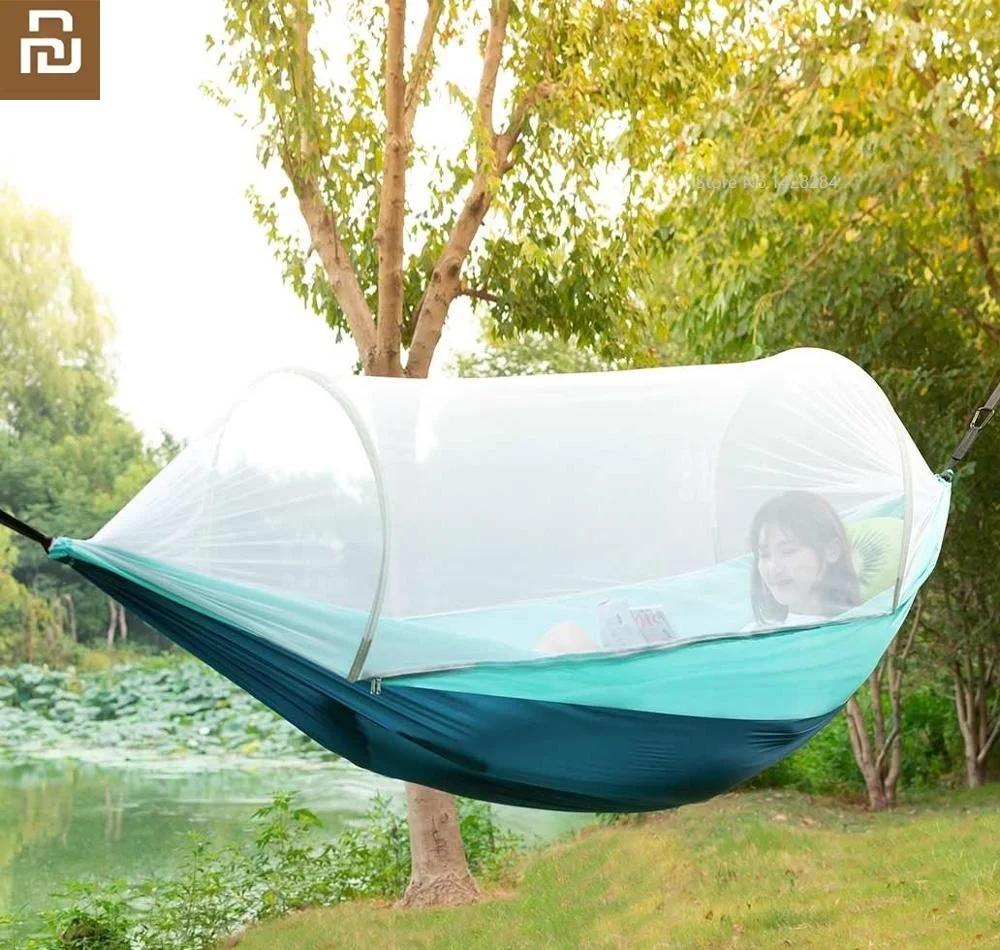 Youpin Портативный Открытый Кемпинг гамак с москитной сеткой парашют ткань палатка