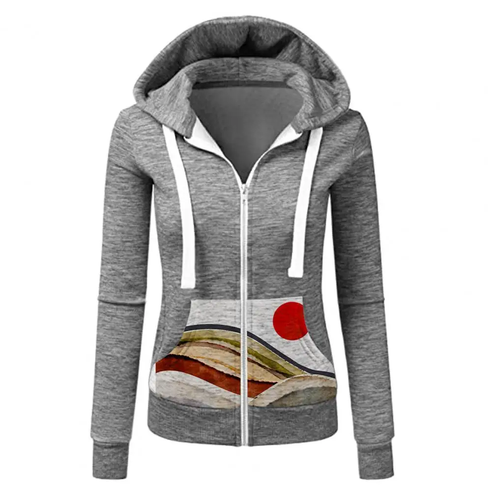 

Ele-choices S-2XL Women Autumn&Winter Hoodie Drawstring Pocket Warm Cardigan Women Hoodie for Daily Wear