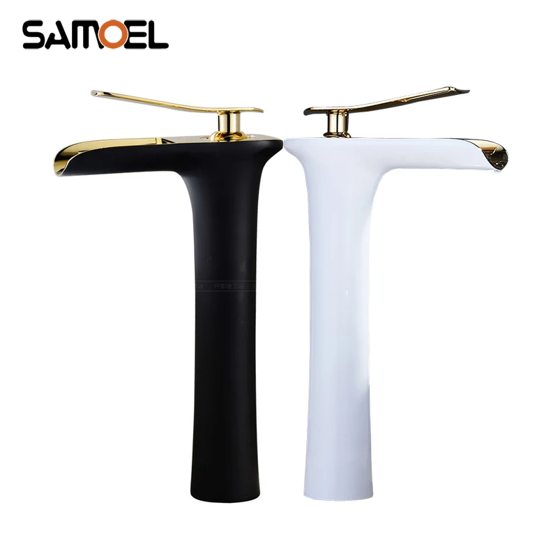 Смеситель для ванной комнаты смеситель водопада из латуни белого и золотого