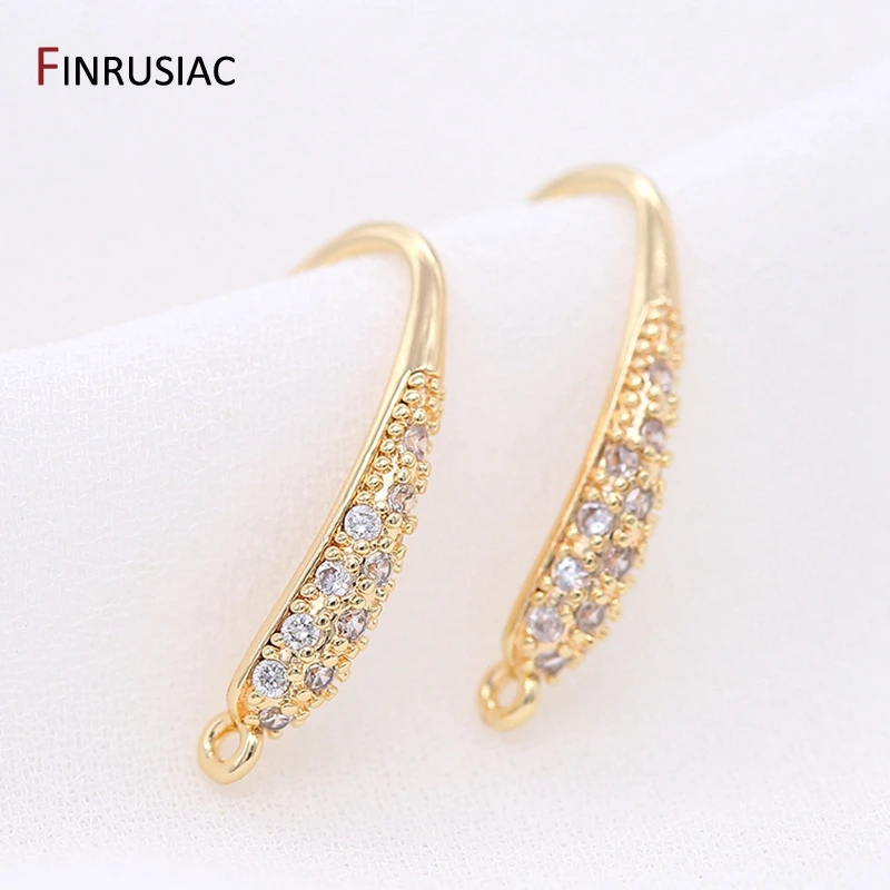 Принадлежности для изготовления сережек инкрустированные фианитами 14 к