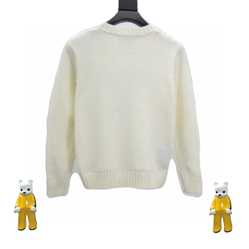 

2021 autumn winter new letter badge l embroidered wool loose and versatile crew neck Pullover Sweater