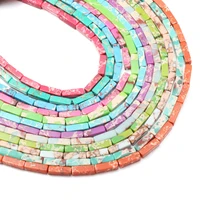 natural stone rectangular scattered bead agates string beads for jewelry making diy necklace bracelet accessories size 4x130mm